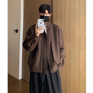 美式复古立领宽松高街潮流飞行服夹克男女休闲外套-880026-P128图片