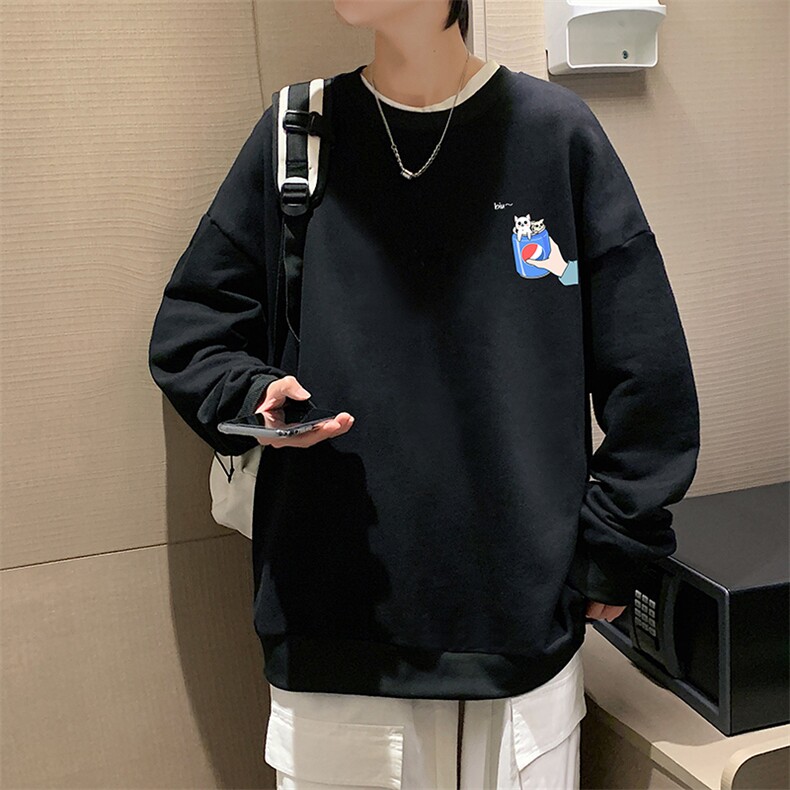 S6262-P28  秋季圆领卫衣男大码韩版宽松长袖外套图片