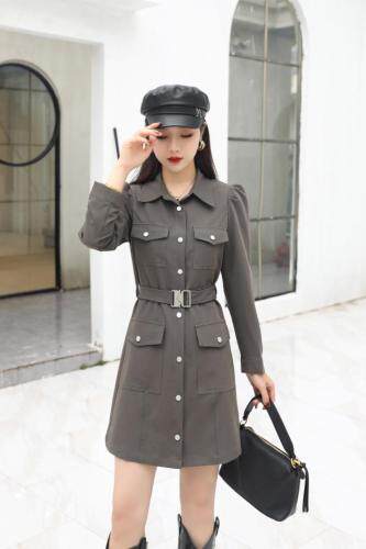 【现货】秋季新款工装风时尚连衣裙，女装连衣裙，欣卓越