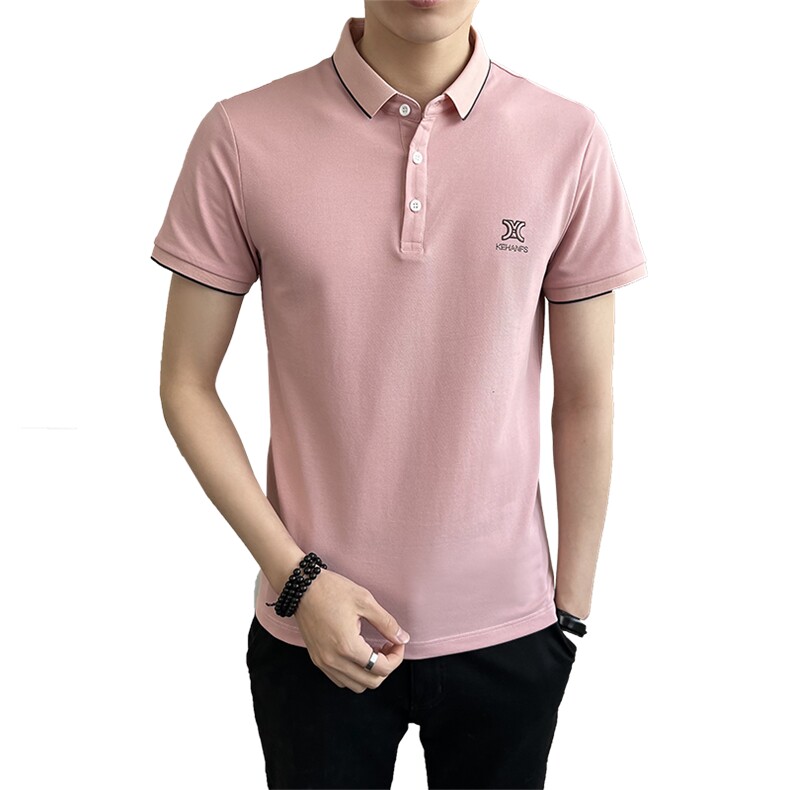 夏季新款高品质男士纯色短袖T恤休闲百搭刺绣POLO衫T2306-P50,男装T恤,电商A413