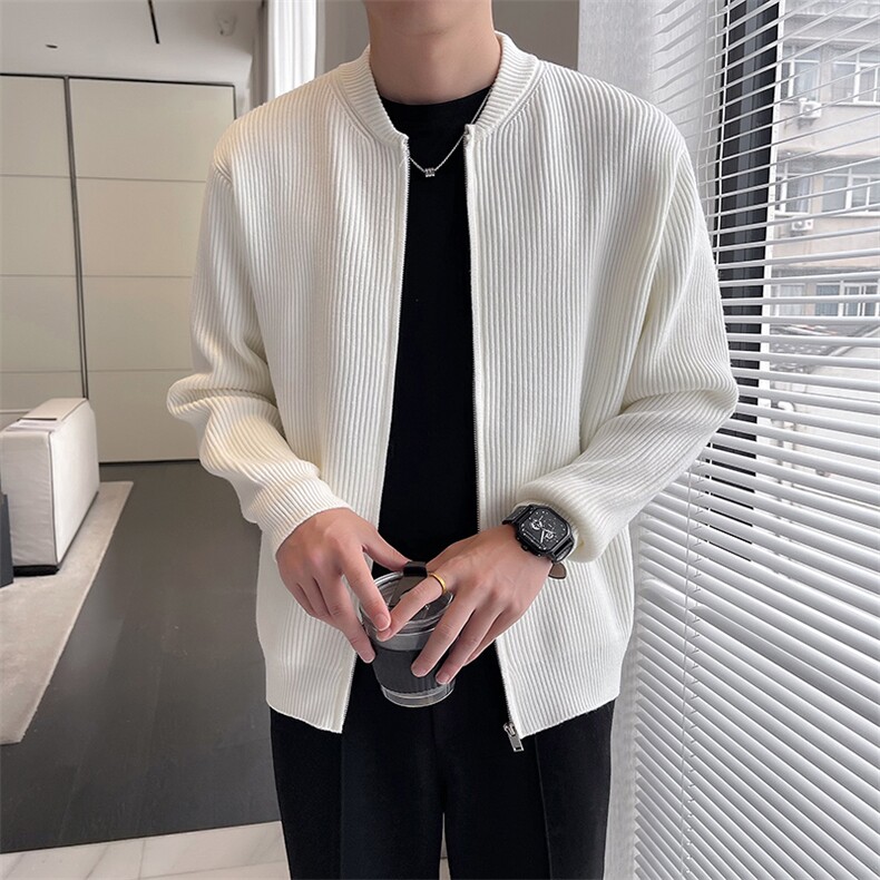 2023秋季棒球领针织外套男百搭开衫M007/P85,男装针织衫/毛衣,电商B331