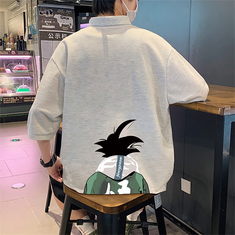 PL57005-P35翻领短袖polo衫男大码胖子半袖t恤男有领保罗衫模特,男装Polo衫,电商A040