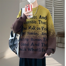 时尚百搭毛衣保暖男春秋美式潮牌宽松休闲针织衫BX721-P70，男装针织衫/毛衣，星座1105-3