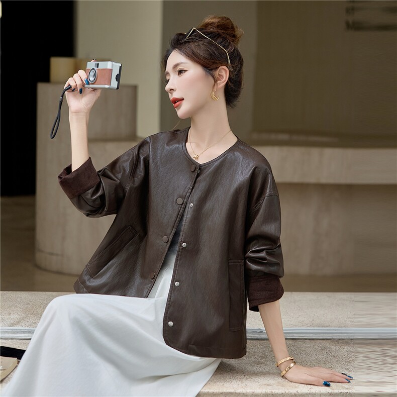 新品现货小皮衣女短款韩版洋气休闲显瘦1C115-2538-P115-K258,女装皮衣,吾爱衣