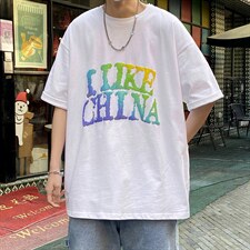22年纯棉高品质新款重磅港风潮牌短袖宽松落肩T恤MT3534-P48，男装T恤，星座717