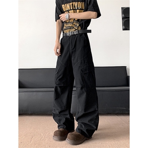 2025新款工装休闲裤直筒宽松口袋阔腿裤男女青年潮现货K8519-P49图片