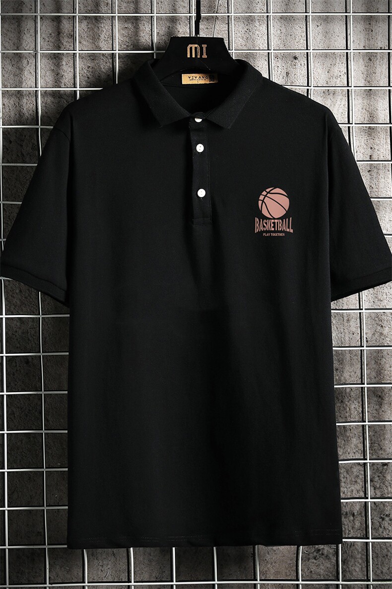 PL57237-P35翻领短袖polo衫男大码胖子半袖t恤男有领保罗衫网格,男装Polo衫,电商A040A