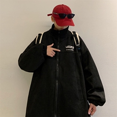 高级感发泡印花夹克男麂皮绒棒球服休闲冲锋衣外套6007-P60-控108，男装夹克，星座207