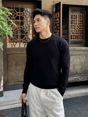 现货圆领纯色毛衣打底衫针织衫细针630-P35，男装T恤，星座1012-1