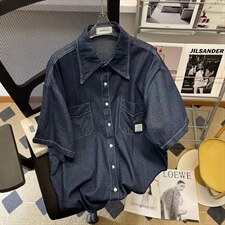 夏季薄款牛仔短袖衬衫男韩版宽松痞帅百搭衬衣C136P38，男装衬衫，星座1116-2