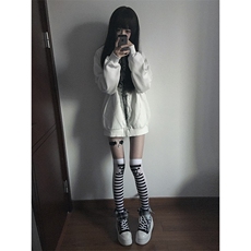 亚文化暗黑系薄款连帽摇滚朋克宽松外套刺青印花上衣女，女装短外套，星座506A