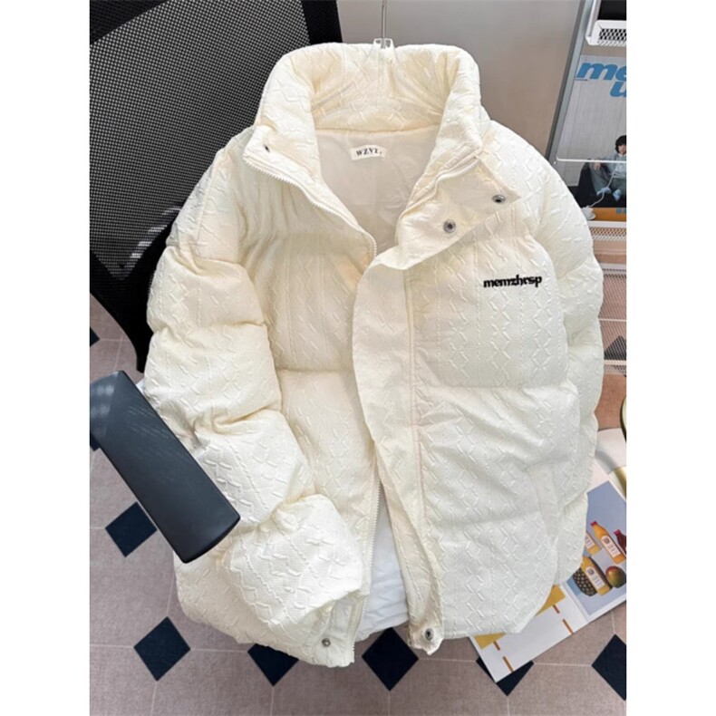 慵懒2026冬新款美式字母刺绣立领棉服男女宽松保暖棉袄TTM28P65,男装棉衣,星座1013-5