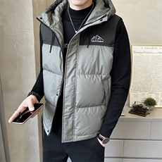 短款连帽羽绒马夹男休闲日系面包服保暖外套马甲背心M06-P125，男装背心/马甲，电商A239