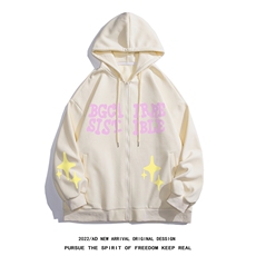 白底23新款秋季时尚百搭宽松字母印花潮流卫衣H251P75控98，男装卫衣，电商A247-1