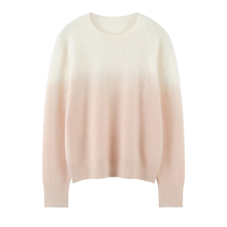 2025年秋季时尚你的通勤吊染羊绒套头衫休闲简约，女装羊绒衫，致织羊绒