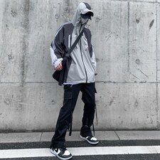 高街vib潮机能风工装防水功能面料连帽冲锋衣XZ906-2-H153-P85，男装夹克，星座910-6