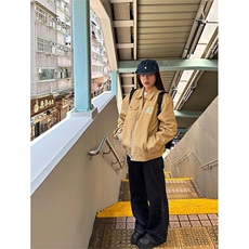 春秋季美式复古字母刺绣工装外套小众设计感情侣百搭宽松夹克潮流，男装夹克，星座506A