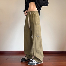 新款港风复古直筒拼接大口袋宽松工装休闲裤男K24071-特P50控98，男装工装外套，电商A001-1