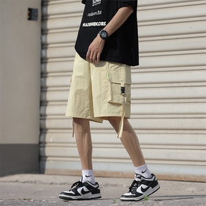 港风宽松休闲裤工装短裤男夏季潮牌ins大口袋五分裤 K7063-P32图片