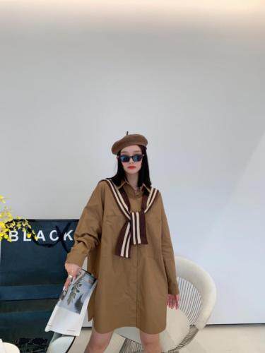 韩版条纹披肩衬衫，女装衬衫，红头发儿