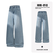B221美式ins高街暗黑百搭宽松直筒牛仔裤LK25600-特P38控68，男装牛仔裤，电商B221