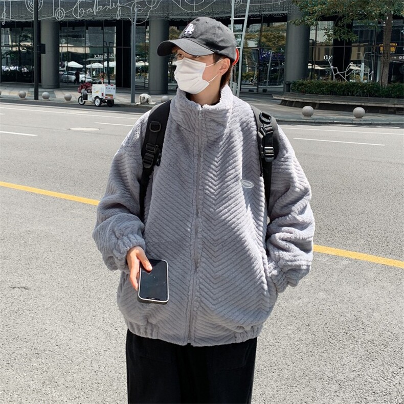 冬季新款兔毛外套男潮牌高街痞帅情侣休闲加厚保暖棉衣棉袄Y92,男装棉衣,星座506