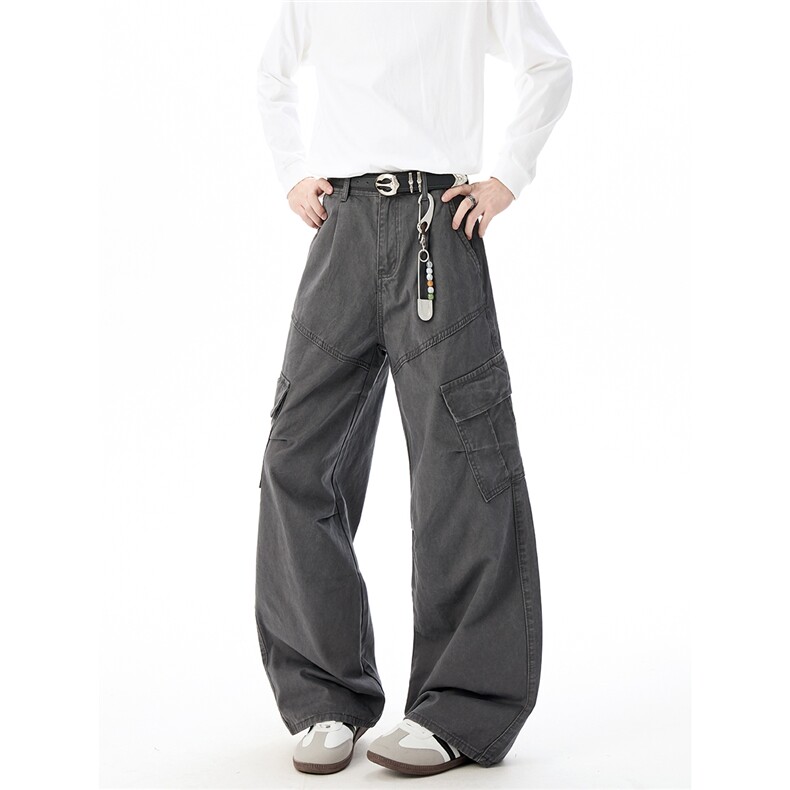 XT092-秋冬高品300g水洗褪色拼接褶位工装休闲裤(P58X98)5，男装工装外套，电商C315