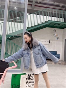 重工珍珠款派克服牛仔外套,其它,金地雪