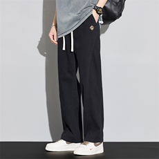 美式拼接休闲裤男潮流宽松垂感百搭直筒微喇长裤子DY530-P50，男装休闲裤，电商A178-1