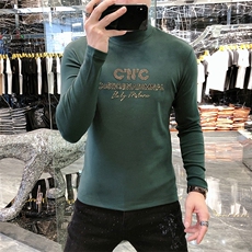 22新款秋冬潮牌男简欧大码圆领双面德绒打底衫长袖A-802-P53，男装T恤，电商A227B（原钱塘4066-1）