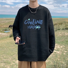 ！2023秋冬新款男士圆领毛衣百搭潮流针织衫大码上衣M320P45，男装针织衫/毛衣，电商B220