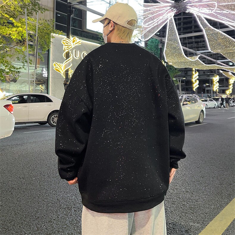 2025春季港风新款满天星碎钻圆领卫衣VE55147-P40,男装卫衣,星座717