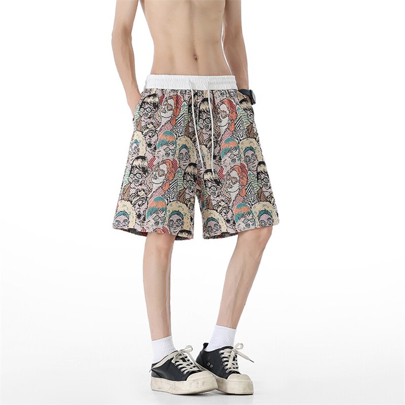 YK86070-P2380%涤20%棉潮牌宽松休闲潮流短裤男夏季百搭,男装休闲裤,电商A086-1