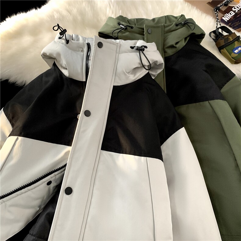 毛毯平铺拼色工装面包服时尚连帽保暖棉衣A247-MY560特批85,男装棉衣,电商A247