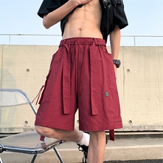 夏高街美式复古工装拉链口袋直筒宽松短裤潮男X2405-TP35控价58，男装休闲裤，电商A102-1