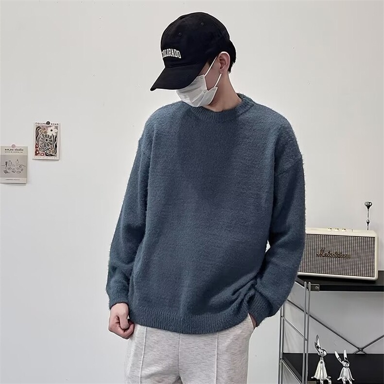 软糯毛衣男秋冬2024高级感打底针织衫冬季潮牌宽松线衣MZ536-P49,男装T恤,星座412-2