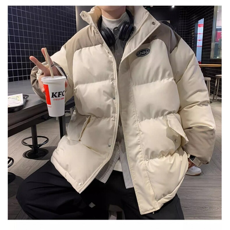 网络图现货美式复古潮牌撞色冬季新款宽松面包服棉袄J566-P75,女包手腕包,星座715-7