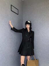 风衣连衣裙，女装风衣，精典蓝月