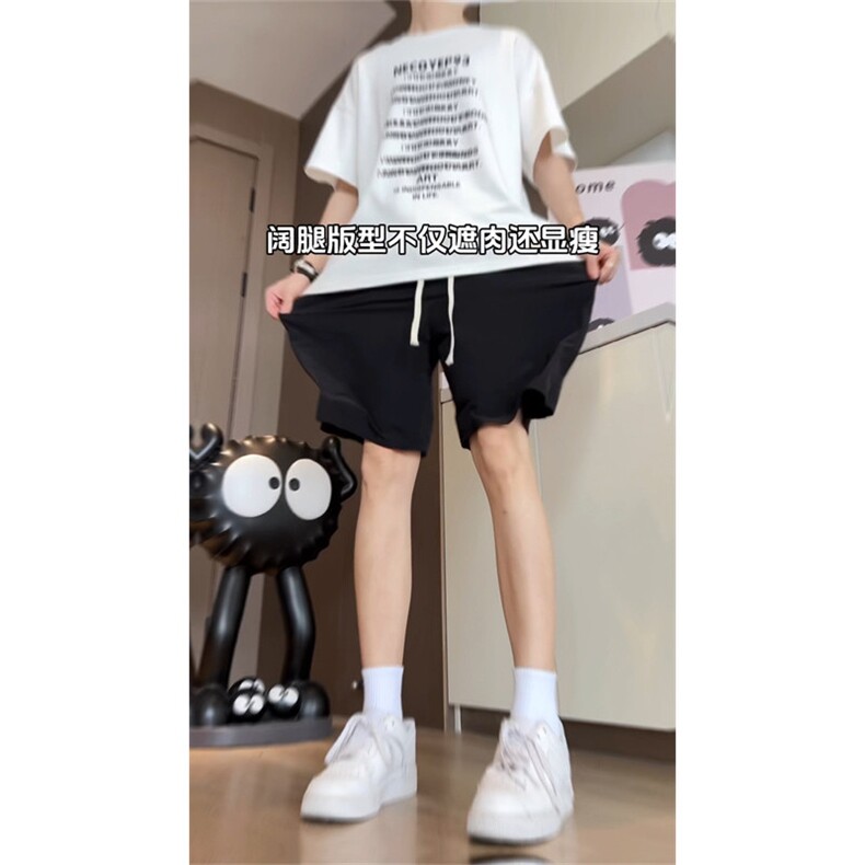 夏装透气网眼拼接休闲短裤男运动裤宽松冰丝短裤K1009P35,男装牛仔裤,电商C323