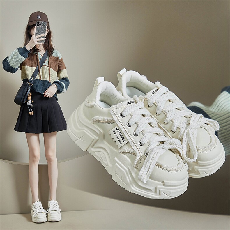 ins韩版新款老爹鞋女2024春季学生运动跑步鞋休闲厚底增高鞋,女鞋休闲鞋,电商A223