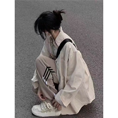 春夏薄款衬衫外套女宽松潮复古情侣牛仔泼墨薄款上衣潮LS203P40，男装衬衫，星座1013-5