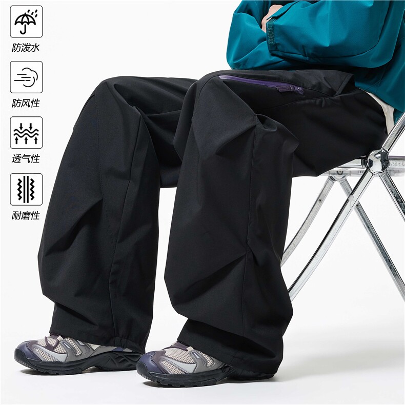 抖音品质山系户外褶皱拉链设计三防冲锋裤B315-K26006-特p35控68图片