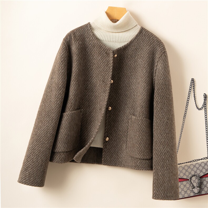 2025百搭简约时尚单排扣大衣，女装毛呢外套，优远毛呢大衣