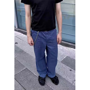直筒阔腿牛仔裤夏季法工裤做旧复古男宽松百搭休闲工装裤 NH181图片