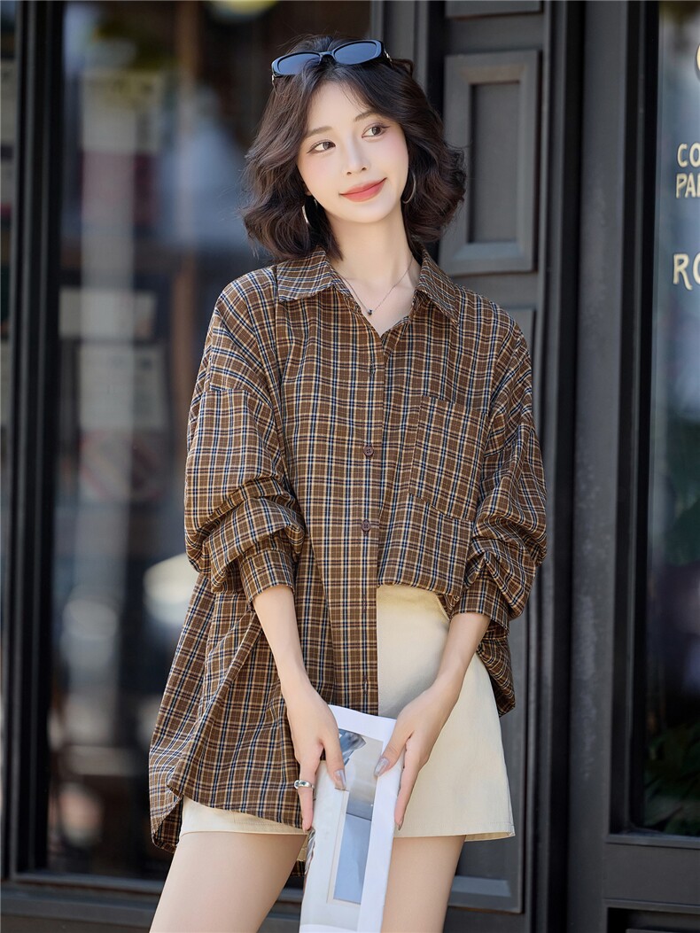 3121时尚格纹衬衣+背心两件套装,女装套装/套裙,香莘料