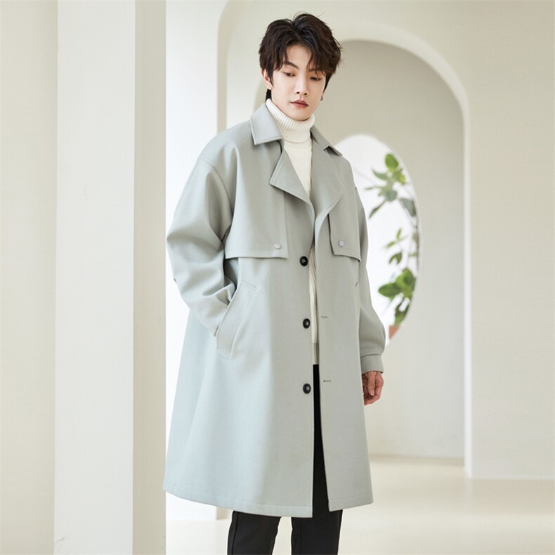 得物/直播【精品大货】风衣男中长款毛呢大衣男F911批125品牌风B,男装风衣,星座401