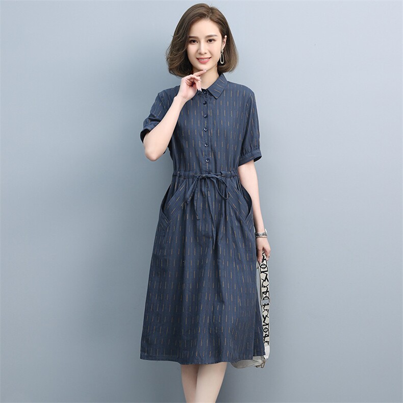 2023夏季新款时尚气质翻领腰部个性系带收腰显瘦修身连衣裙,女装连衣裙,玛其路