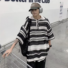 翻领短袖T恤男简约百搭休闲打底五分袖POLO衫T115P38，男装Polo衫，星座1116-2