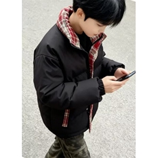 宽松男女款情侣春秋冬季复古棒球衣服红格子棉服M8810，男装棉衣，星座1116A（原606A-3）