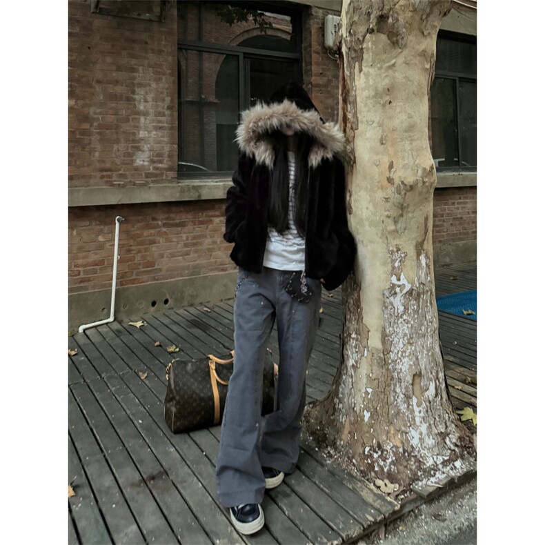 【有货】W200CC-特P100毛领毛绒外套男冬季高级感棉服,男装夹克,星座1007（原301D）